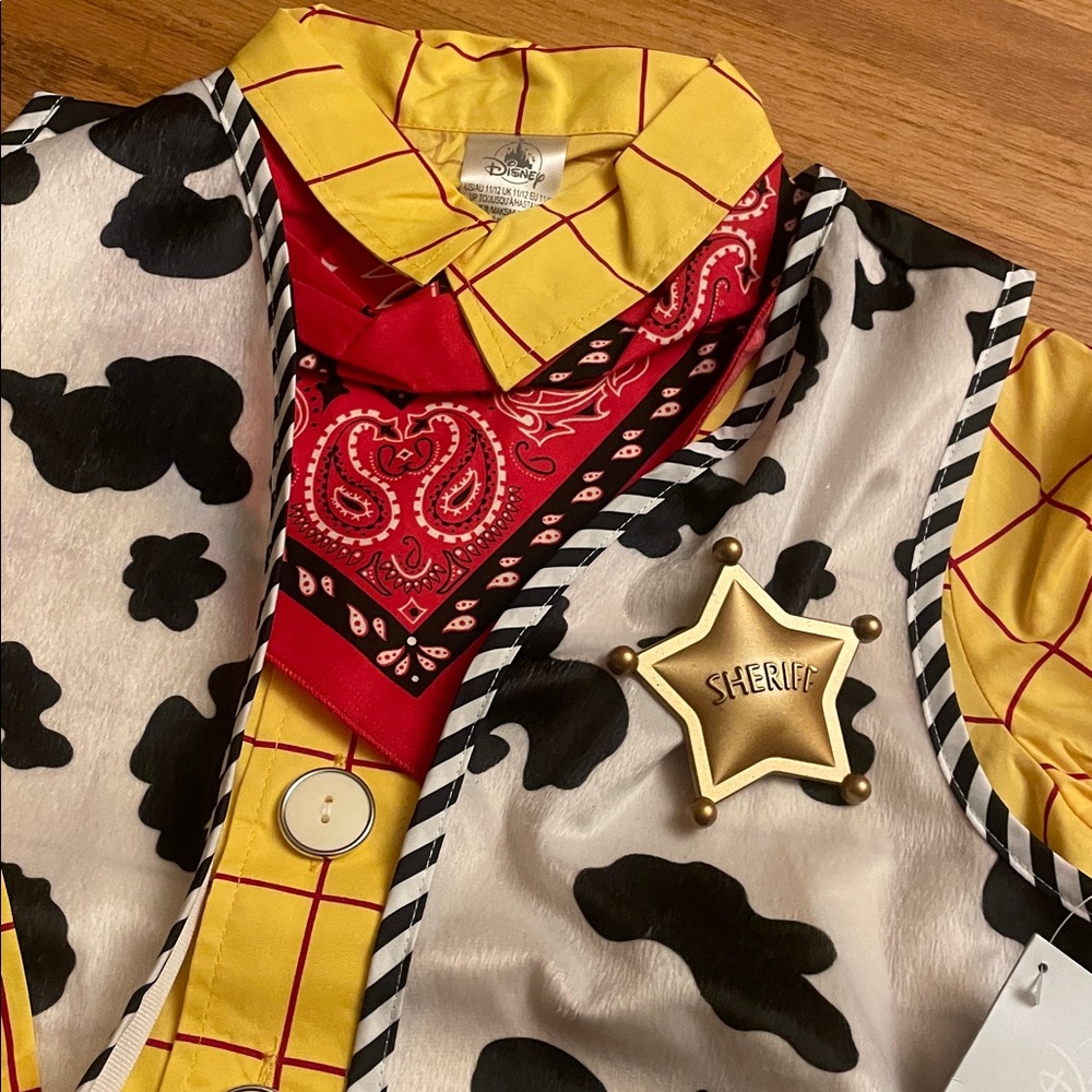 Disney woody costume Yellow and Red Checkered Shirt with Bandana - Picture 4 of 10